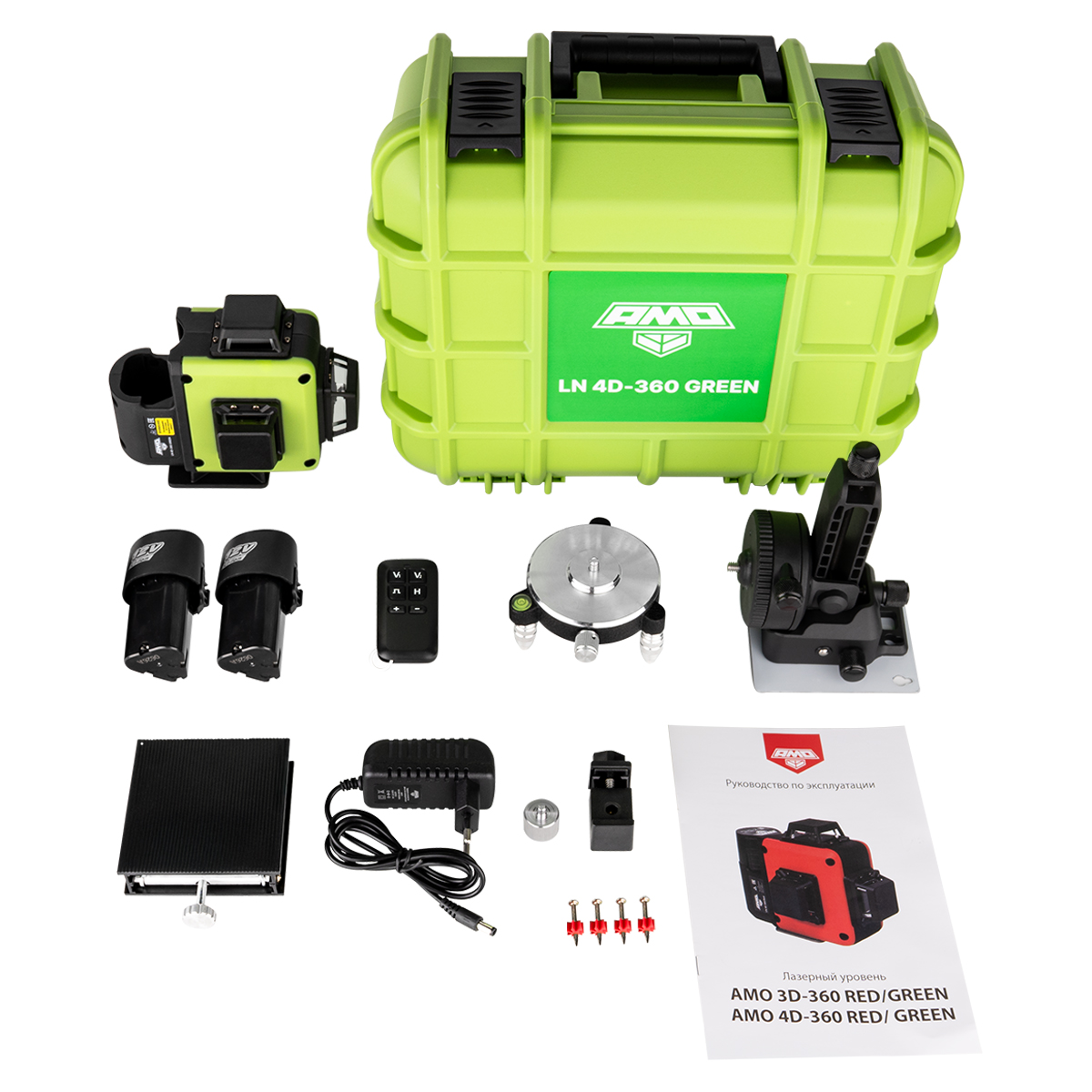 Лазерный уровень AMO LN 4D-360 Green с зеленым лучом - 5