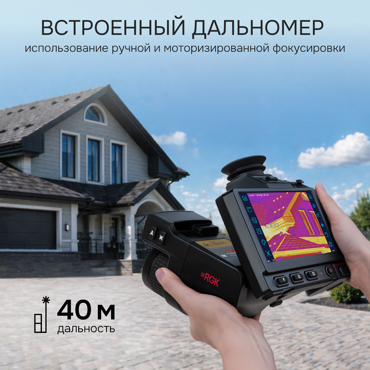 Тепловизор RGK TL-1024 Pro в комплекте с телеобъективом 14° и широкоугольным объективом 50° - 8